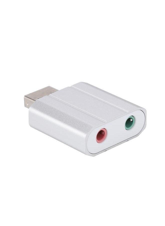 Thoraya Mini External USB Sound Card Headphone Adapter Audio Card For PS4 Computer SoundCard (Silver)  - Image 2