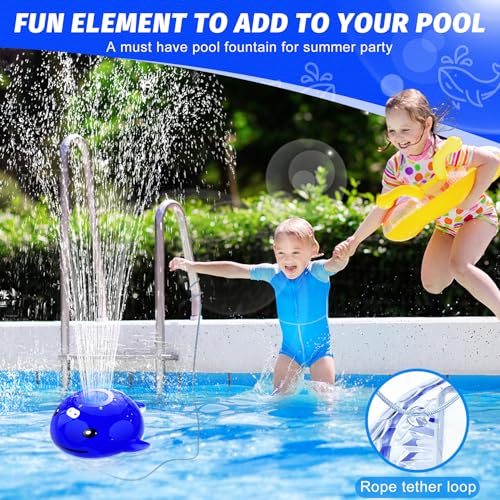 ChlorStar Pool Fountain with Remote, Dolphing Floating Pool Fountain with Lights, Above Ground Pool Water Fountains with Anchor, Swimming Pool Fountains for Inground Pool-1PC,Blue - Image 4