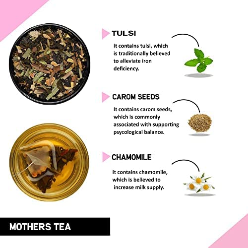 TEACURRY Mothers Tea for Feeding - 15 Pyramid Tea Bags | 100% Natural Green Tea Improves Iron Deficiency and Increases Milk Supply | Tea for Breastfeeding Moms - Image 2