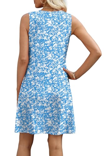 Sipaya Sundresses for Women 2026 V Neck Casual Dresses Spring Wedding Guest Dress Summer Vacation Outfits Travel Going Out Formal Blue Floral Dress L - Image 5