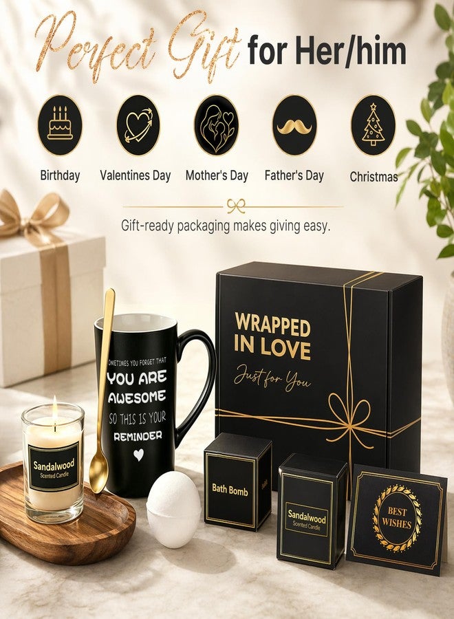 Eletorot Birthday Gifts for Women Men: Unique Black Self Care Spa Relaxation Basket Set, Christmas, Valentines Day for Her Him Coworker Friend Teacher, Fathers Day for Dad Husband Grandpa Brother Boyfriend - Image 4