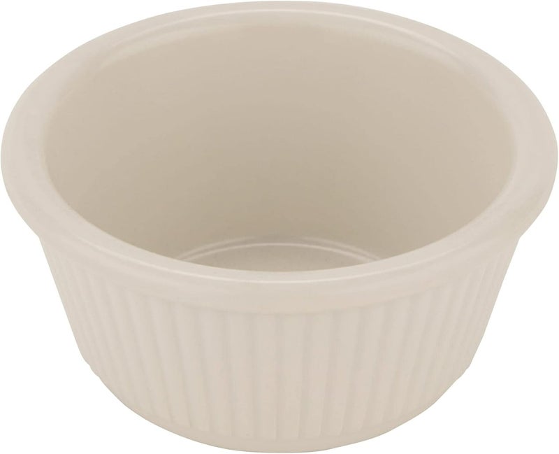 GET Fluted 3 Ounce Ivory Melamine Ramekin Dipping Sauce Cup Set of 12For Condiments Dressings and Side Dishes - Image 1