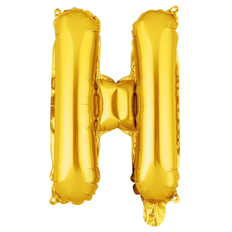 Restaurantware-Balloonify 16 Inch Letter Balloon, 1 Alphabet Party Balloon - Letter H, Self-Sealing, Gold Foil Mylar Balloon, Hanging Loop, Decoration For Birthday, Wedding, Or Graduation - Image 1