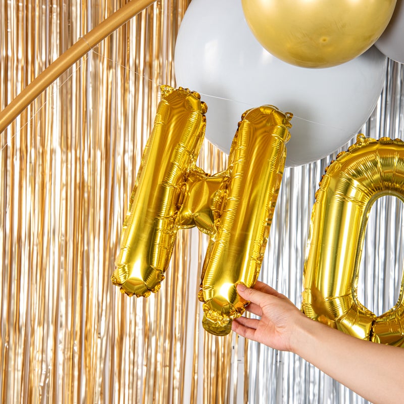 Restaurantware-Balloonify 16 Inch Letter Balloon, 1 Alphabet Party Balloon - Letter H, Self-Sealing, Gold Foil Mylar Balloon, Hanging Loop, Decoration For Birthday, Wedding, Or Graduation - Image 5