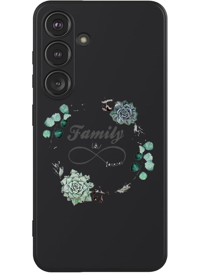 إيروريكس جراب واقٍ رفيع للغاية من السيليكون السائل مع حماية كاملة للجسم مضاد للخدش ومضاد للصدمات لهاتف Samsung Galaxy S24 Plus باللون الأسود Family Is Forever متعدد الألوان Mcplssgs24Pblka237 - Image 1