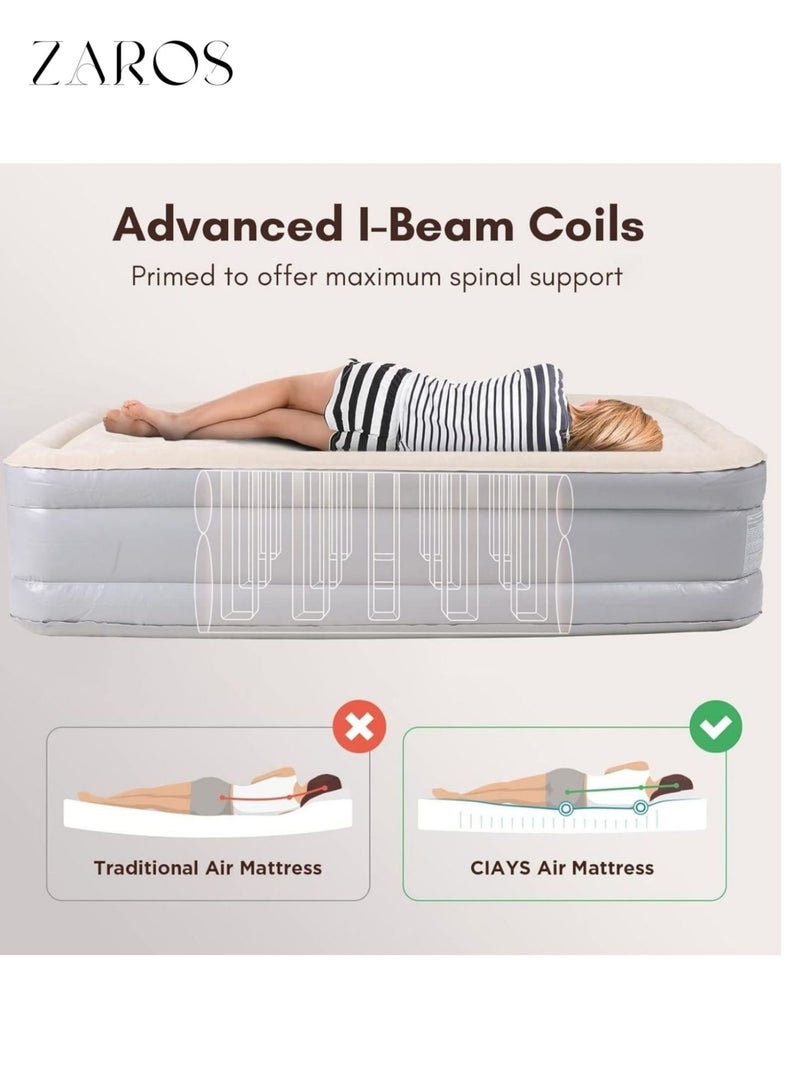 Zaros Single Size Air Mattress with Built-in Air Pump – Ultra Plush Fiber Technology - Image 5