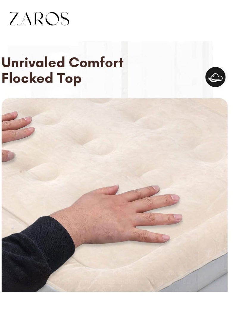 Zaros Single Size Air Mattress with Built-in Air Pump – Ultra Plush Fiber Technology - Image 4