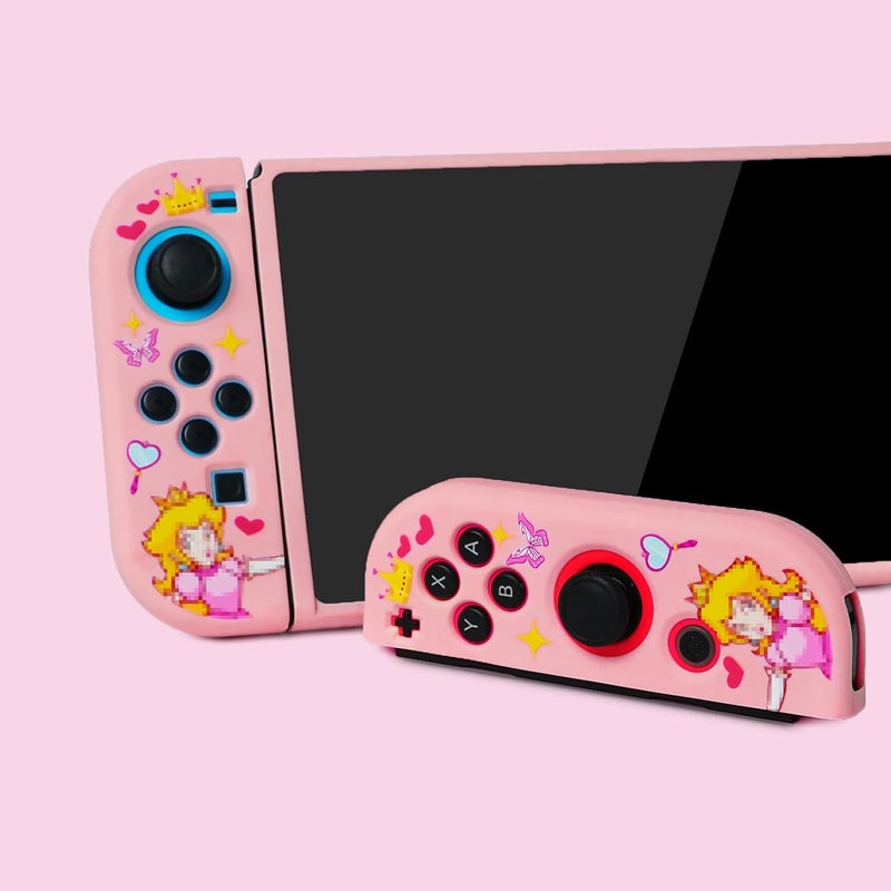 TIKOdirect Protective Case for Switch, Soft Full Skin Protective Cover with Pretty Cute Pattern, Silicone Slim Shockproof Back and Grip Case for Switch, Princess - Image 5