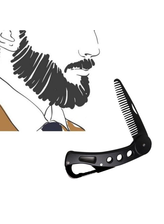 Tuklye Stainless Steel Folding Beard Comb Antistatic Beard For Men Grooming & Combing Hair Beards Mustaches Beards And Mustaches Styling Pocket Comb Men'S Beard & Moustache Combs  - Image 2