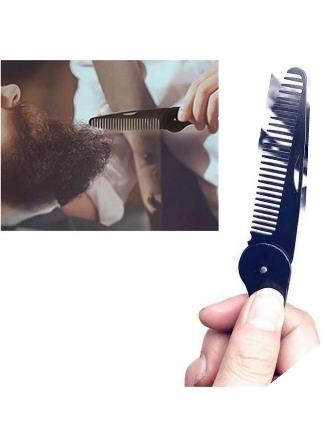 Tuklye Stainless Steel Folding Beard Comb Antistatic Beard For Men Grooming & Combing Hair Beards Mustaches Beards And Mustaches Styling Pocket Comb Men'S Beard & Moustache Combs  - Image 5
