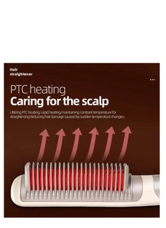 Y&D فرشاة تمليس الشعر 2 في 1 مشط اللحية وتمليس الشعر 60 ثانية من السيراميك PTC تسخين مع 6 درجات حرارة مضادة للحرق للنساء والرجال من جميع الأنواع  - Image 4