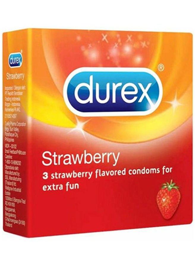 3-Piece Strawberry Condoms Set
