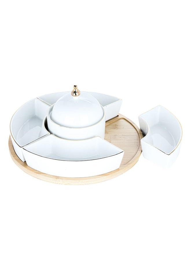 Alsaif Porcelain Serving Set 6 Pieces White  - Image 2