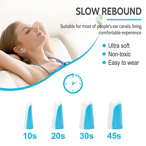 LYSIAN Noise Cancelling Earplugs for Sleep - 60 Pairs, 38dB Disposable Ear Plugs for Sleeping, Snoring, Shooting, Mowing Loud Sound Reduction- Double Color Light Blue/White - Image 2