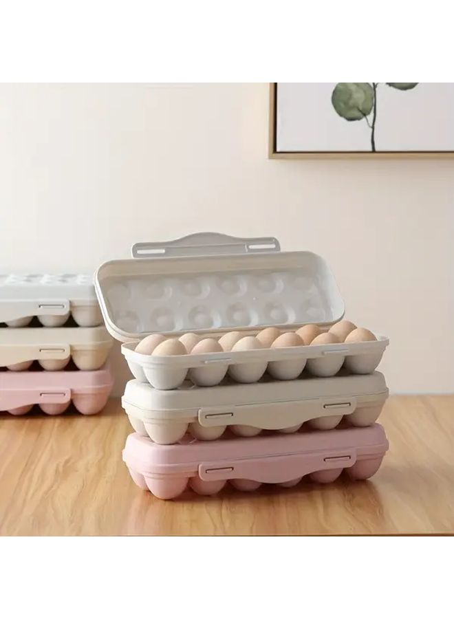 Gray 12 Grid Snap On Egg Storage Box with Lid for Fridge - Image 3