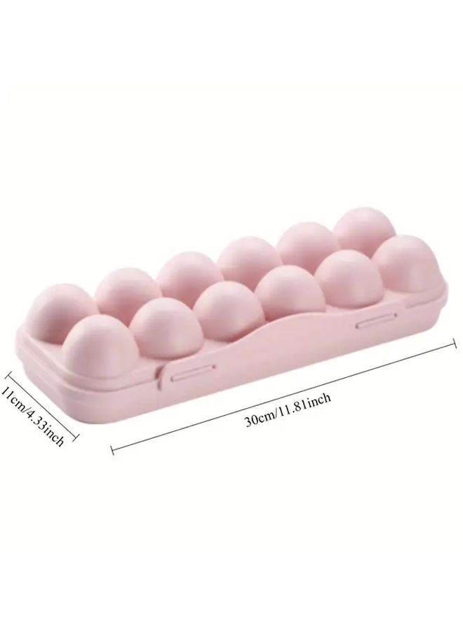 Gray 12 Grid Snap On Egg Storage Box with Lid for Fridge - Image 4