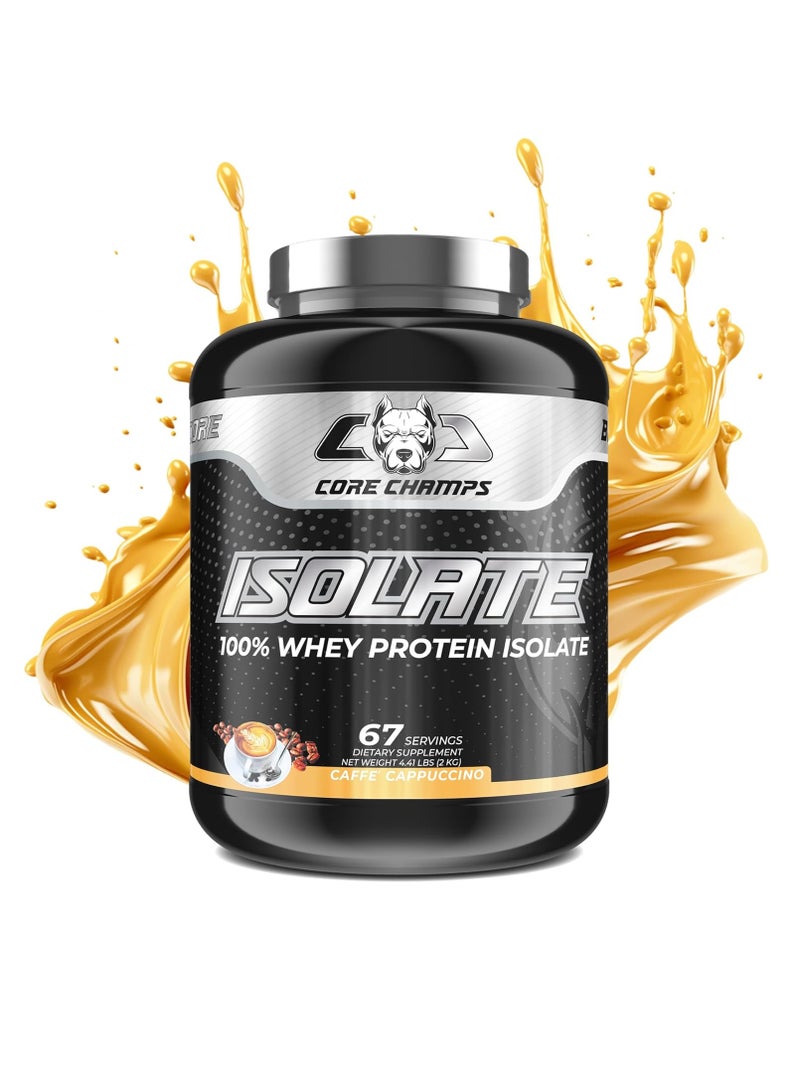 كور تشامبس عزل بروتين مصل اللبن المعزول بنسبة 100% - بنكهة الكابتشينو، 2 كجم، 25 جم بروتين نقي لكل حصة لبناء العضلات الهزيلة والتعافي - Image 2