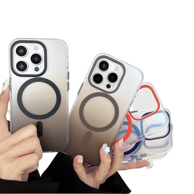 MS غطاء MagSafe بAcrylic لـ iPhone 17 / 17 Air / 17 Pro / 17 Pro Max مع لون متدرج ومغناطيس قوي مع مقاوم للصدمات مع ملمس غير لامع مع حماية من السقوط باللون أسود مغناطيسي من الأكريليك. - Image 3