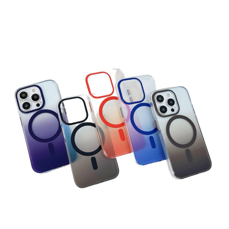 MS غطاء MagSafe بAcrylic لـ iPhone 17 / 17 Air / 17 Pro / 17 Pro Max مع لون متدرج ومغناطيس قوي مع مقاوم للصدمات مع ملمس غير لامع مع حماية من السقوط باللون أسود مغناطيسي من الأكريليك. - Image 2