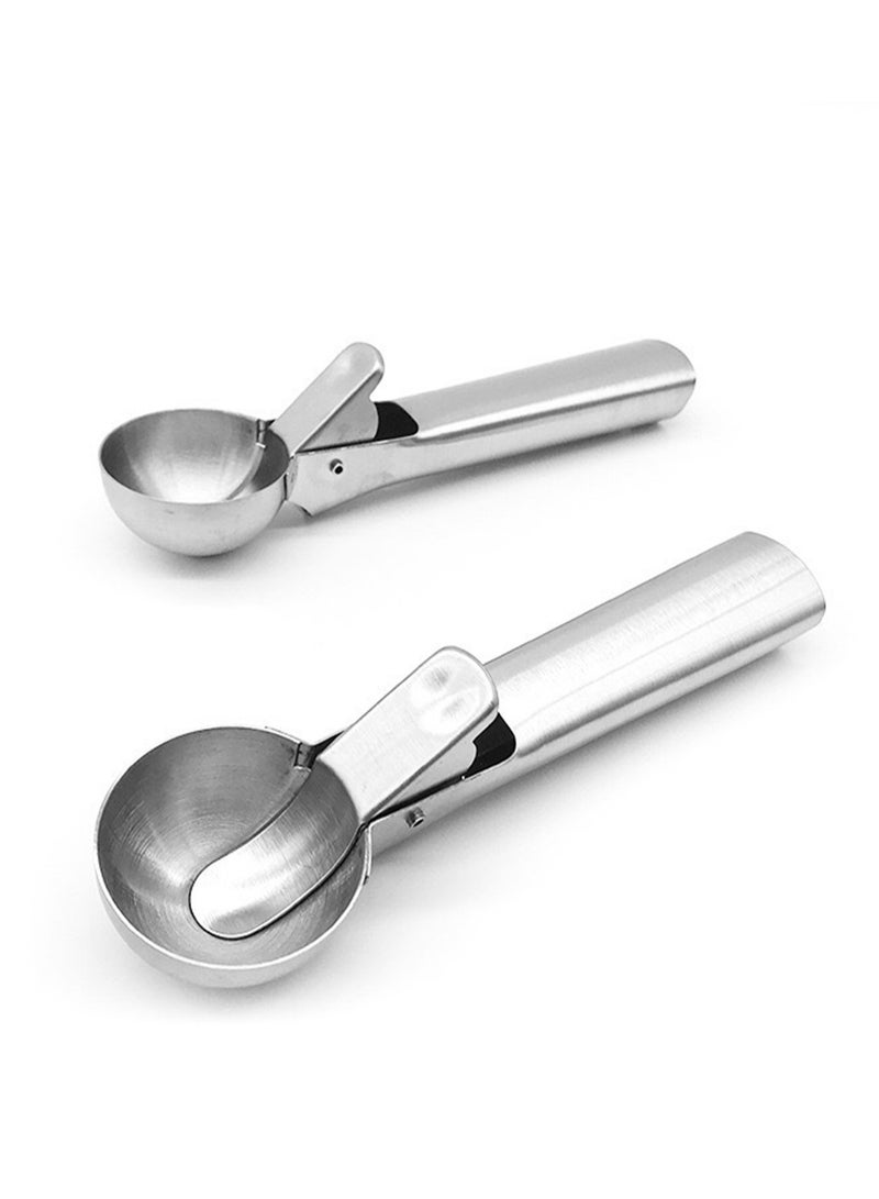 (One Large And One Small) New Stainless Steel Ice Cream Scoop, Ice Cream Scoop, Scoop For Scooping Ice Cream Balls - Image 1