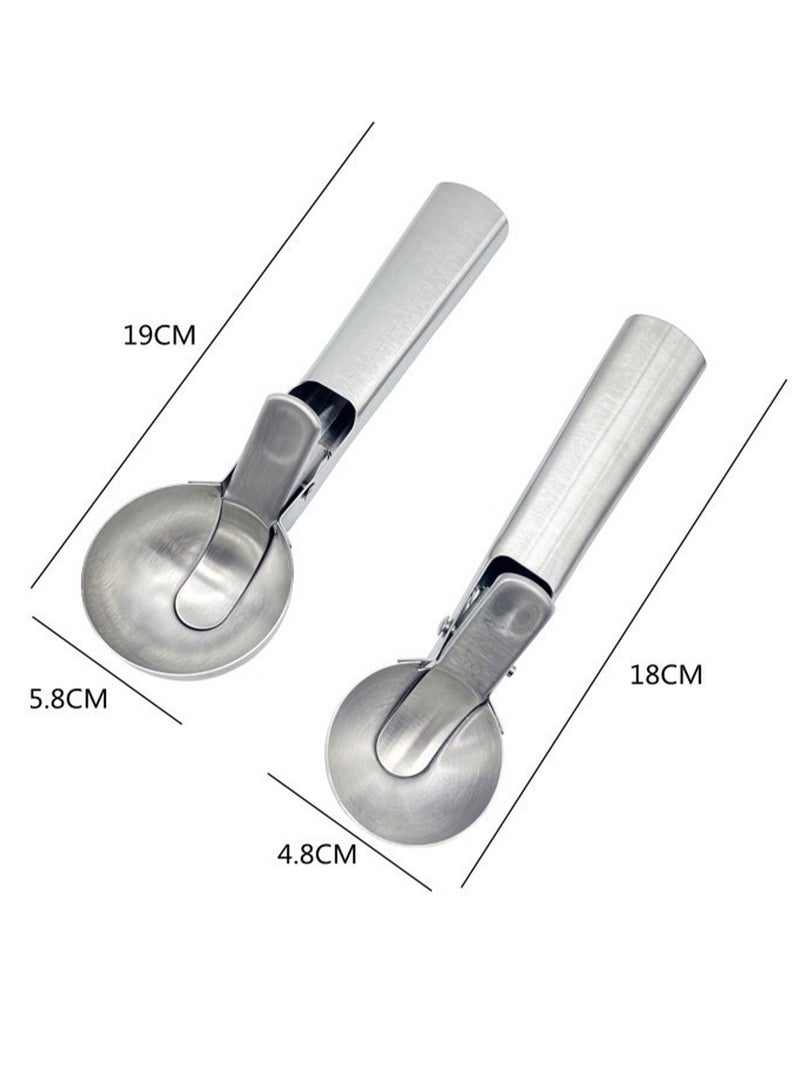 (One Large And One Small) New Stainless Steel Ice Cream Scoop, Ice Cream Scoop, Scoop For Scooping Ice Cream Balls - Image 2