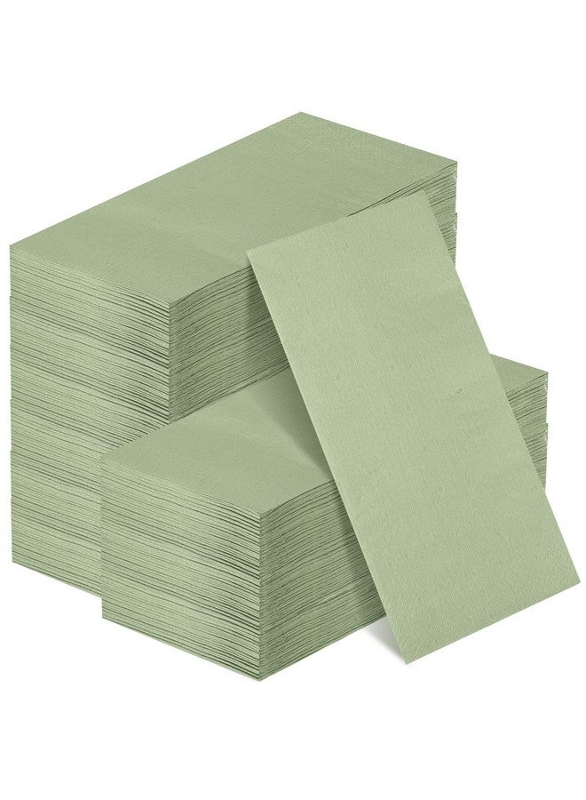 Glenmal Glenmal 100 Pcs Paper Disposable Napkins 2 Ply Dinner Guest Cocktail Napkins Hand Towels for Wedding Spring Birthday Party Bridal Anniversary Reception, 13 x 16 Inches(Sage Green) - Image 1