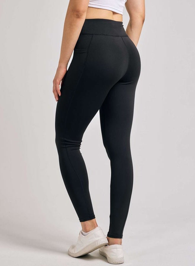 REALESSENTIALS 4 Pack: Womens Leggings Yoga Pants for Women Workout Tummy Control Legging Pockets Gym Clothes Clothing Compression Halara Exercise Pants Womans Adult Girl Teen High Waisted Pocket Waist - Set 4, L - Image 4