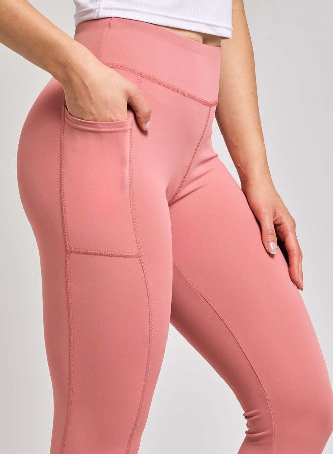 REALESSENTIALS 4 Pack: Womens Leggings Yoga Pants for Women Workout Tummy Control Legging Pockets Gym Clothes Clothing Compression Halara Exercise Pants Womans Adult Girl Teen High Waisted Pocket Waist - Set 4, L - Image 5