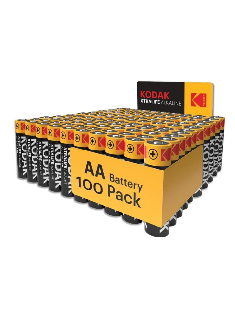 Kodak Kodak | Double AA Batteries 100 Pack | Double A Batteries AA | Disposable Alkaline 1.5V 