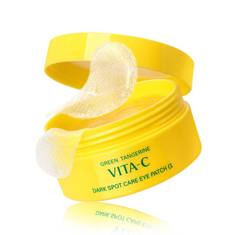 GOODAL Green Tangerine Vitamin C Eye Patches ALPHA – 25% Thicker Hydrogel Under Eye Patches for Puffy Eyes & Dark Circles, Korean Skincare, Radiant Glass Skin Look (60 Patches) - Image 1