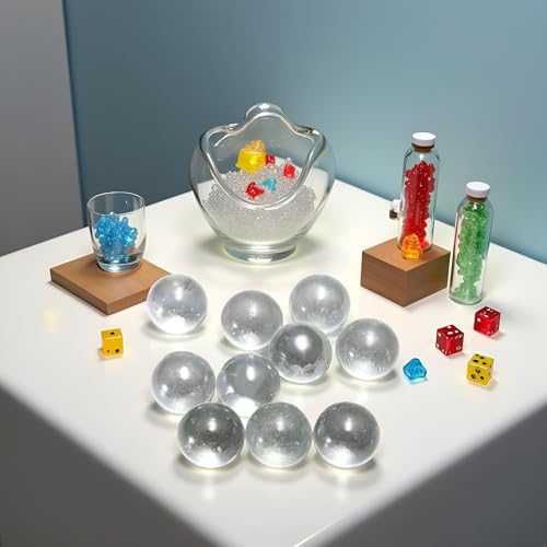 Sluswallow 20 Pcs 10mm Clear Glass Marbles Solid Marble Beads Marbles Games Bouncing Ball Pinball Machine for Vase Fish Tank Filler Home Decor, Dice and Marble Games, Sports and Outdoor Play, Decorations - Image 3