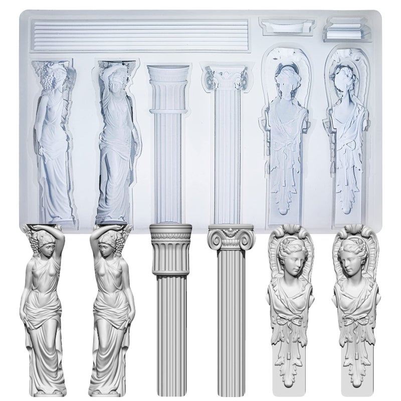 FUNSHOWCASE Art Mold for Polyclay Air Dry Clay Plaster Decorative Column and Sculpture Statue