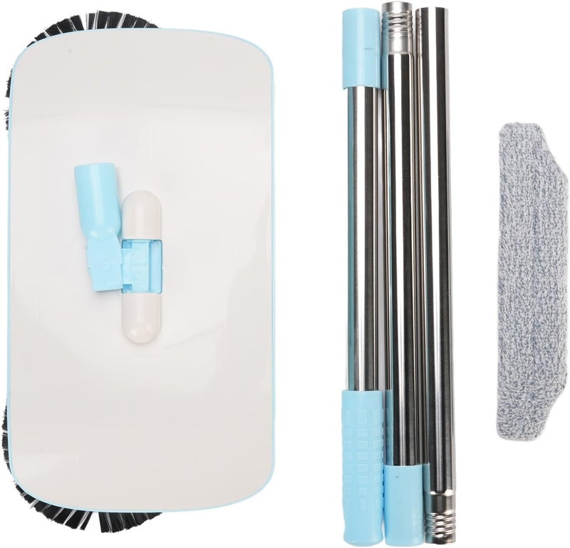 Carpet Sweeper Manual Push Handheld, Spin Sweeper Push 2 in 1 Hand Floor with 180 Degree Rotating Hard Floor Mopping Cleaner for Wooden Marble Tile (Blue) - Image 2