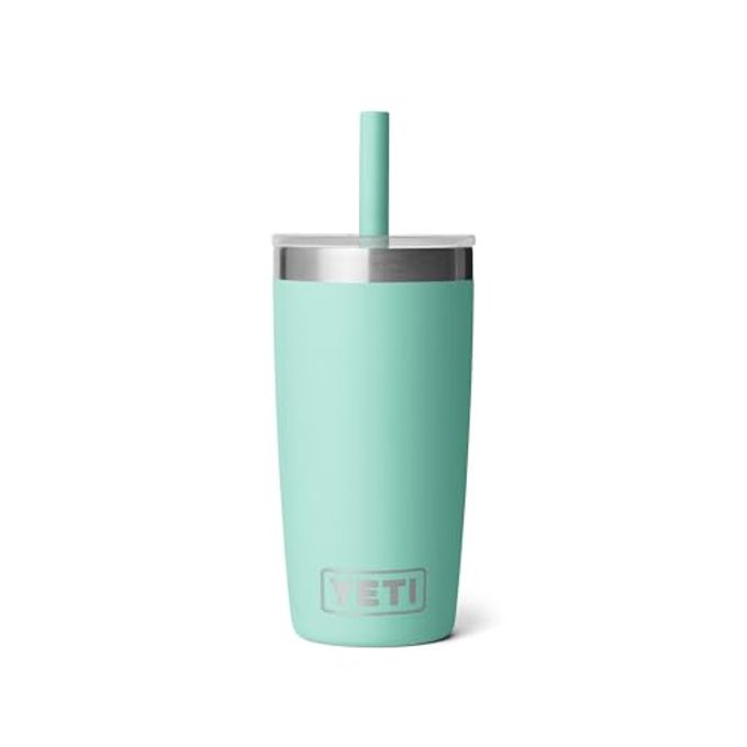 YETI Rambler Jr. 10 Oz Tumbler with Silicone Straw Lid, Seafoam