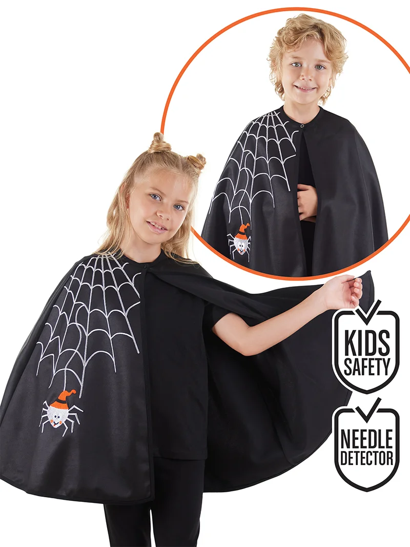 دينوكيدس عباءة سوداء للبنات لحفلات الهالوين على شكل عنكبوت