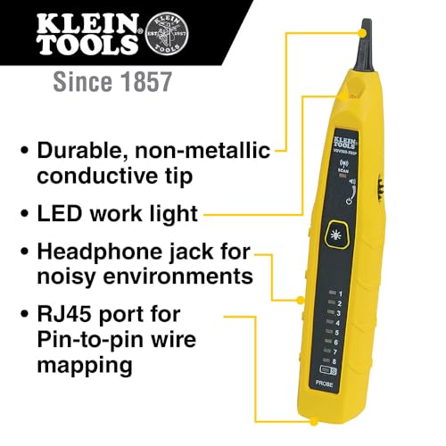 Klein Tools مجموعة مولد الصوت وكاشف الأسلاك Klein Tools VDV500-705 لأسلاك Ethernet والإنترنت والهاتف والسماعات والكابلات المحورية والفيديو والبيانات RJ45 و RJ11 و RJ12 - Image 4
