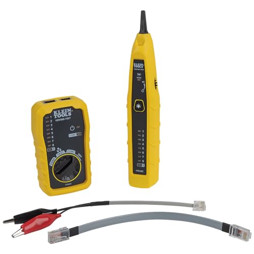Klein Tools مجموعة مولد الصوت وكاشف الأسلاك Klein Tools VDV500-705 لأسلاك Ethernet والإنترنت والهاتف والسماعات والكابلات المحورية والفيديو والبيانات RJ45 و RJ11 و RJ12 - Image 1