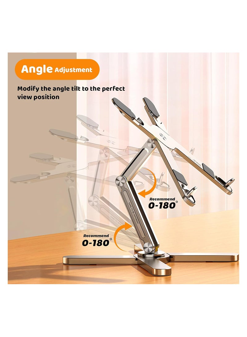 Excefore Laptop Stand with 360 Rotating Base, Computer Notebook Laptop Riser Metal Holder for Desk Collaborative Work, Fully Foldable for Easy Storage, Fits All MacBook, Laptops up to 16 inches - Image 4