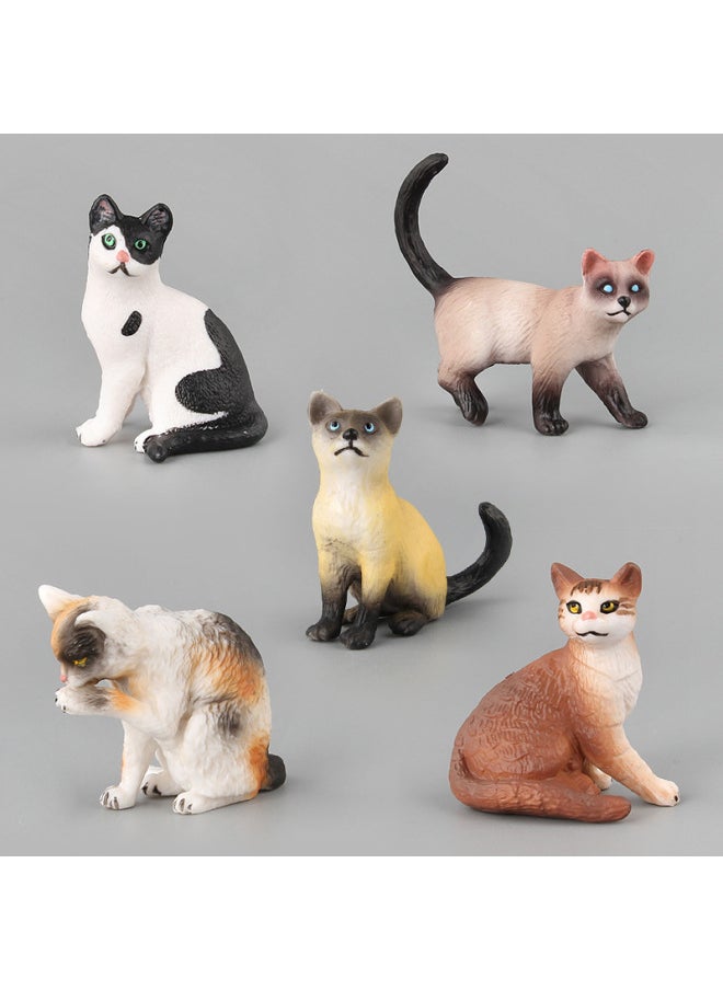 Generic - Shell Fish Animal Cat Model Toy Simulation Animal Model A Variety Of Domestic Cat Kitten Modeling Toy Model-Color:1344 Yin And Yang Cat 56.3g - Image 1
