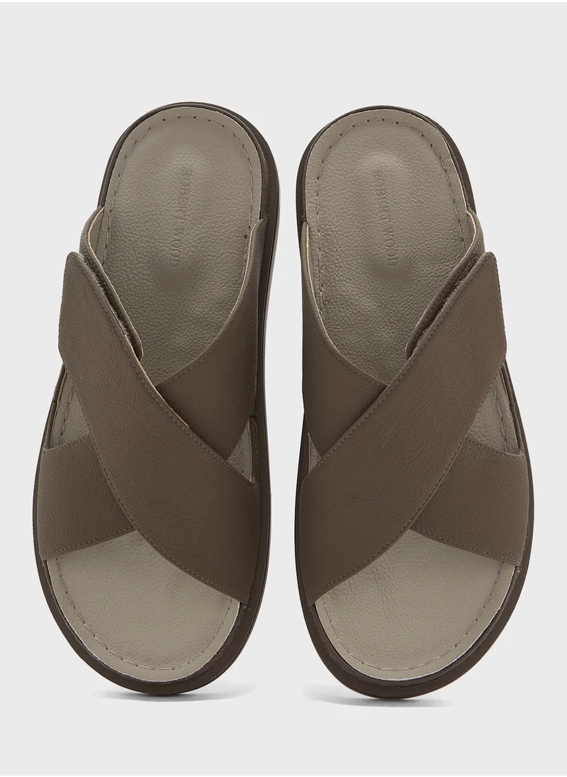 Robert Wood Cross Strap Comfortline Arabic Sandals