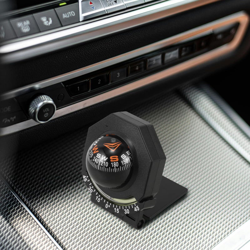 Luminous Folding Compass Ball Dashboard Mount for Off Road Vehicle Boat Marine Truck Hiking - Image 5