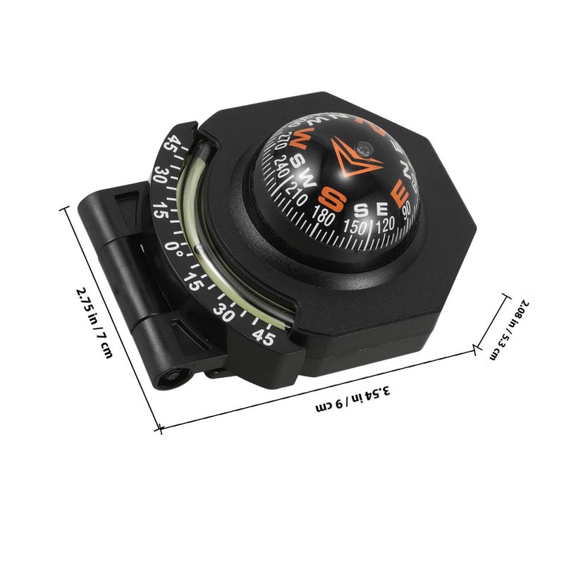 Luminous Folding Compass Ball Dashboard Mount for Off Road Vehicle Boat Marine Truck Hiking - Image 3