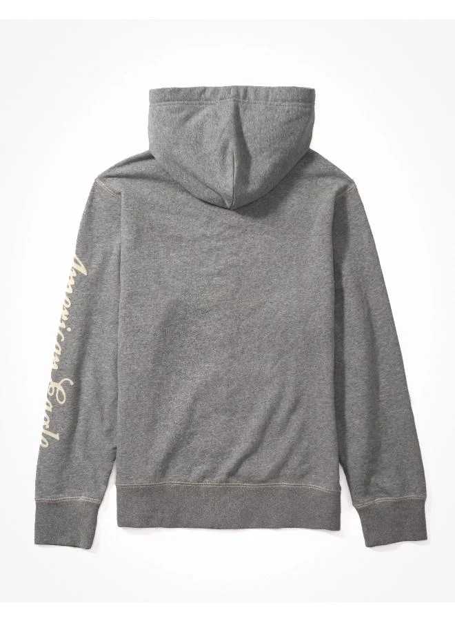 امريكان ايجل AE Graphic Heather Zip-Up Hoodie