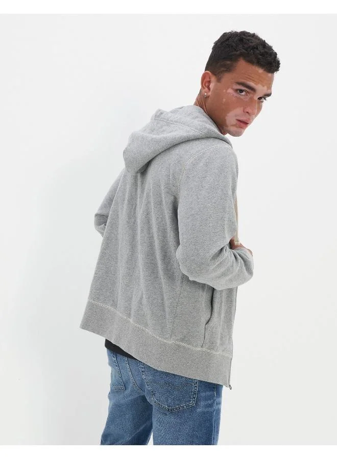 امريكان ايجل AE Graphic Heather Zip-Up Hoodie