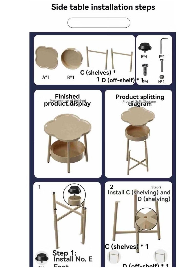 2 Tier Side Table with Storage Basket and 2 Tier Storage Shelf, Coffee Table End Table for Living room, Bedroom, Small Space, Bedside Table, Easy Assemble, 50*50cm - pzsku/ZC6C2F03329088429AA7CZ/45/1741327830/b3cf7696-d348-4bfe-894a-77c57ec415ba