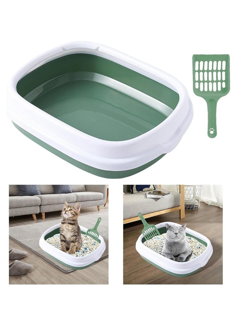 HOPHOP - Large Cat Litter Box Set,  Anti-Splashing cat toilet with Cleaning Scoop, Portable Waste Container with Sandbox Area and Deodorizing Pan for Ultimate Convenience and Hygiene - Image 1