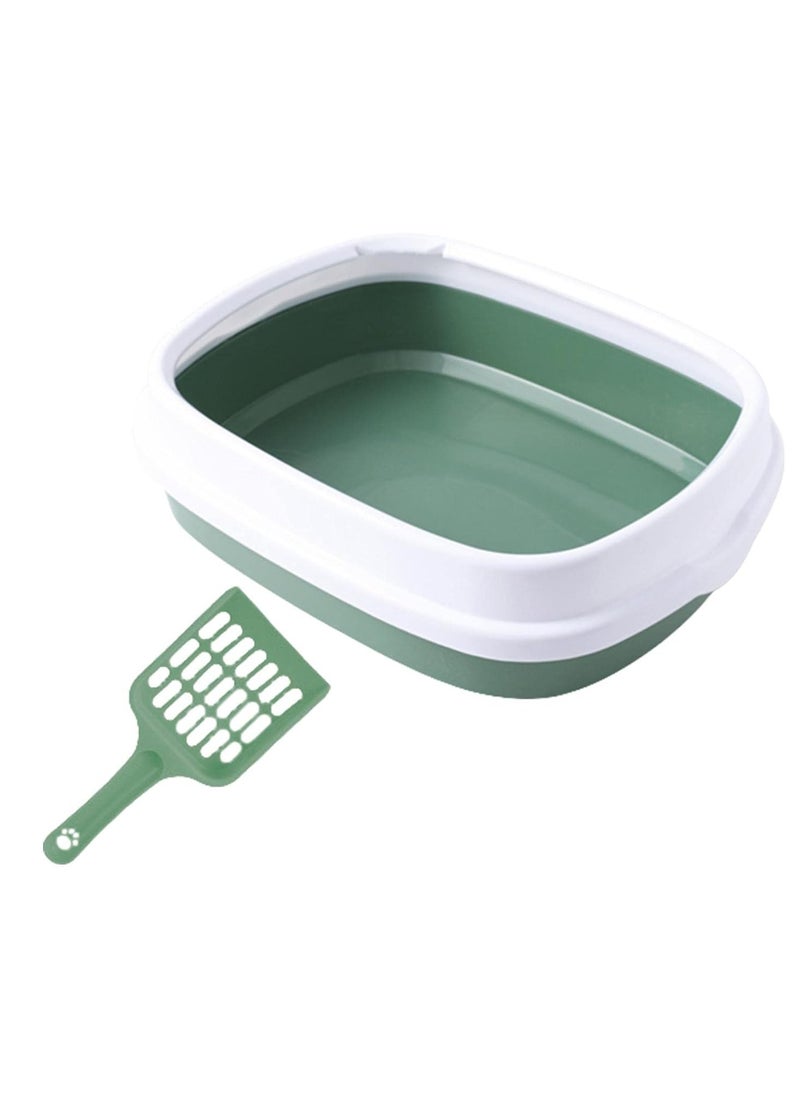 HOPHOP - Large Cat Litter Box Set,  Anti-Splashing cat toilet with Cleaning Scoop, Portable Waste Container with Sandbox Area and Deodorizing Pan for Ultimate Convenience and Hygiene - Image 1