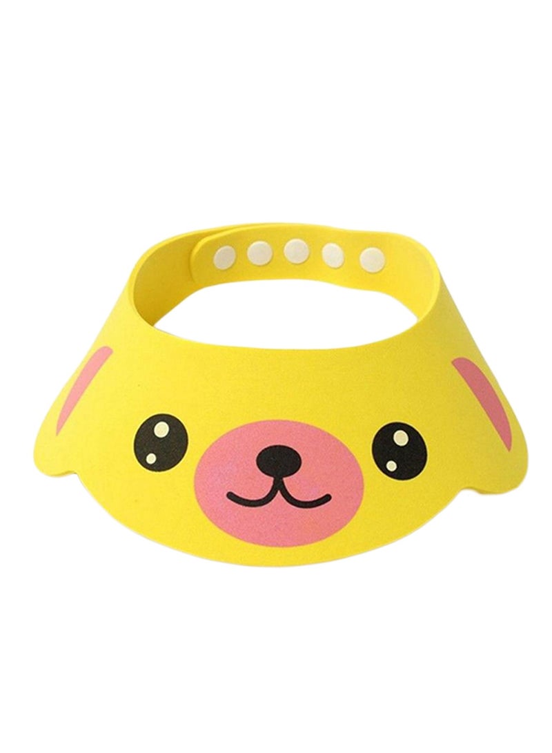 Kids Adjustable Bathing Protection Cap Cartoon Visor Shower Cap for Wash Hair (Yellow)  - Image 1