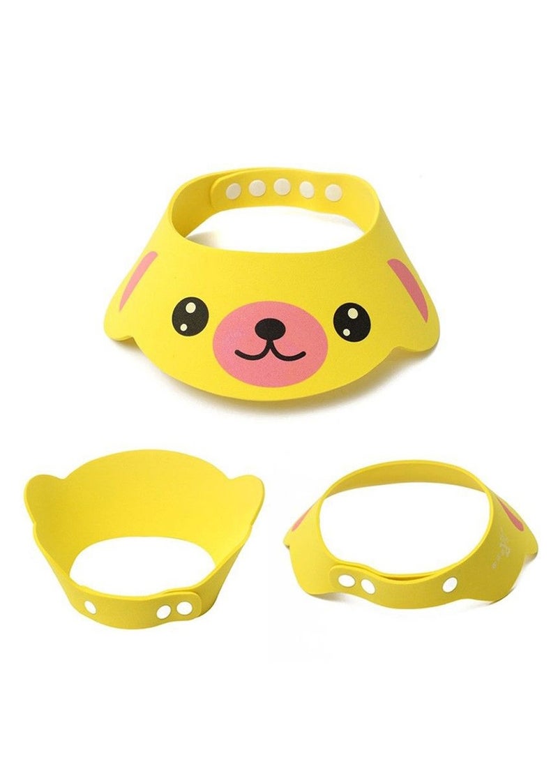 Kids Adjustable Bathing Protection Cap Cartoon Visor Shower Cap for Wash Hair (Yellow)  - Image 2