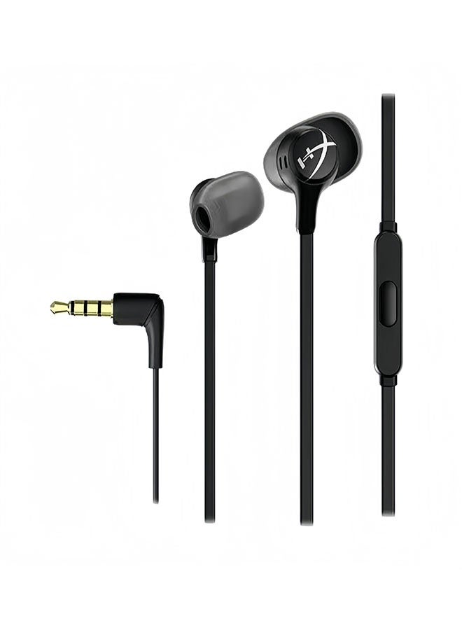 هايبركس سماعات الأذن HyperX Cloud Earbuds II المخصصة للألعاب والمزودة بميكروفون - مقبس 3.5 مم، خفيفة الوزن ومتينة لألعاب FPS على الهواتف المحمولة وأجهزة الكمبيوتر، مثالية للاعبين PUBG وCSGO - أسود - Image 1